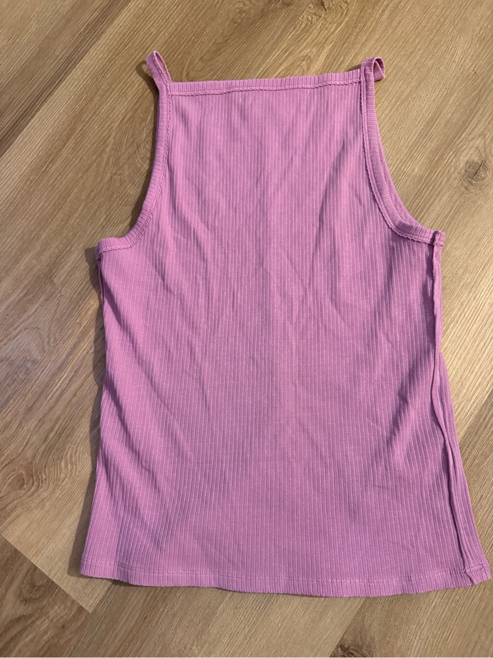 Free People Ribbed Pink Square-Neck Tank